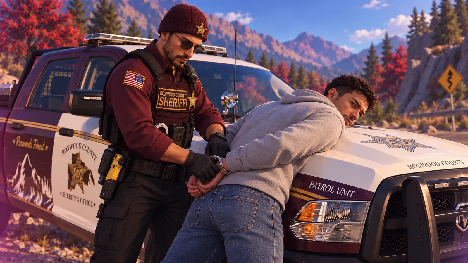 Une unité du RCSD en patrouille à Roxwood County.